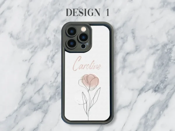 line flower custom name phone case